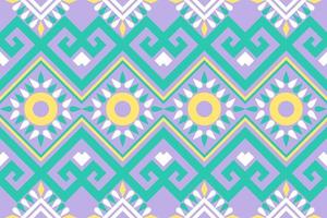 Design of a geometric ethnic seamless pattern for wallpaper, background, fabric, curtain, carpet, clothing, batik, and wrapping. vector