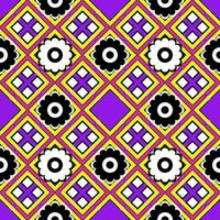 Geometrical ethnic seamless pattern in vector format with flowers for wallpaper, background, fabric, curtains, carpets, apparel, batik, and wrapping paper.