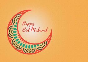 Greeting Card Happy Eid Mubarak With Gradient Style, Islamic Ornament Background and Crescent Islamic Pattern vector