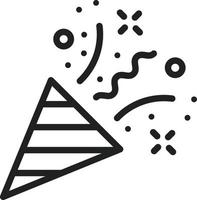 Party Popper Line Icon vector