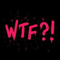 WTF chat abbreviation, graffiti text in black background. Illustration for printing, backgrounds, covers, packaging, greeting cards, posters, stickers, textile and seasonal design. vector