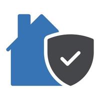 ilustración de vector de seguro de casa en un fondo. símbolos de calidad premium. iconos vectoriales para concepto y diseño gráfico.