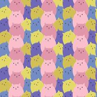 Seamless pattern with funny cat and balloons. Cartoon illustration for fabric, textile, wrapping, background, wallpaper vector