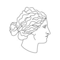 Aesthetic Greek Sculpture Line Art.  Greece woman. Bohemian antique classic statues vector