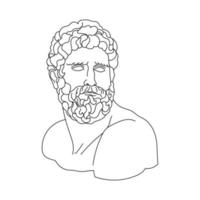 estético griego escultura línea Arte. Grecia hombre. bohemio antiguo clásico estatuas vector