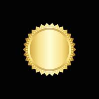 Vector illustration certificate gold foil seal or medal isolated