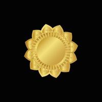 Vector illustration certificate 3d gold foil seal or medal isolated