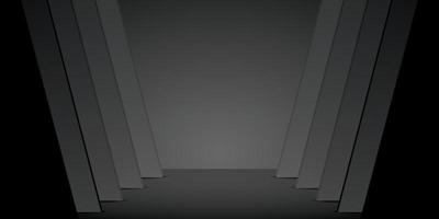 modern diagonal line structure with black wall and floor graphic 3d illustration background for putting your object vector