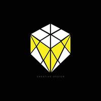 Diamond creative letter V branding design vector