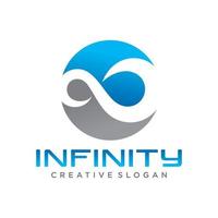 Infinite limitless symbol icon or logo design template. Corporate branding identity colorful gradient vector