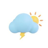 icono de pronóstico del tiempo nubes nocturnas con lluvia. ilustración 3d foto