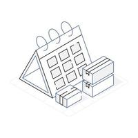 Delivery date of a parcel isometric vector icon