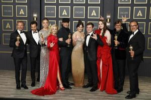 LOS ANGELES, MAR 27 - Coda Best Picture, Eugenio Derbez, Sian Heder, Marlee Matlin, Troy Kotsur, Emilia Jones, Daniel Durant, Amy Forsyth at the 94th Academy Awards at Dolby Theater on March 27, 2022 in Los Angeles, CA photo