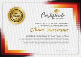 Diploma certificate template with halftone style and modern pattern background vector