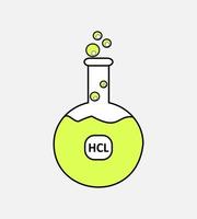 vector illustration florence flask filled with hcl liquid flat design good for element design ppt, ui