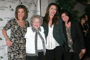 LOS ANGELES  APR 9 - Wendie Malick, Betty White, Jane Leeves, Valerie Bertinelli in the green room of Actors and Others for Animals Annual Fundraiser 2011 at Universal Hilton Hotel on April 9, 2011 in Los Angeles, CA photo