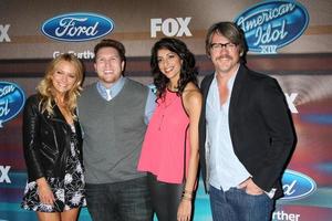 LOS ANGELES  MAR 11 - Becki Newton, Nate Torrence, Meera Rohit Kumbhani, Zachary Knighton at the American Idol Season 14 Finalist Party at the The District Resturant on March 11, 2015 in Los Angeles, CA photo