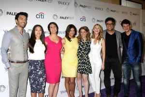 LOS ANGELES, MAR 15 - Justin Baldoni, Gina Rodriguez, Ivonne Coll, Andrea Nevado, Jennie Urman, Yael Grobglas, Jaime Camil, Brett Dier at the PaleyFEST LA 2015, Jane the Virgin at the Dolby Theater on March 15, 2015 in Los Angeles, CA photo