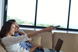 Couple on sofa photo