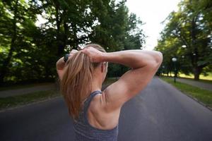 couple jogging outside photo