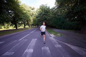 man jogging outside photo