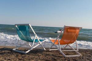 colorful beach chairs photo