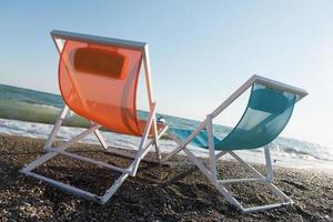 colorful beach chairs photo