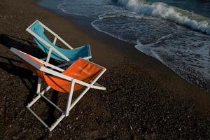colorful beach chairs photo