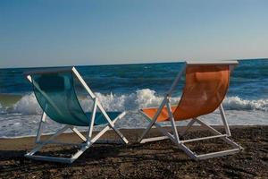 colorful beach chairs photo