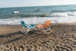 colorful beach chairs photo