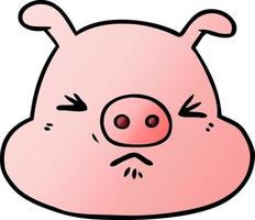 cartoon angry pig face vector