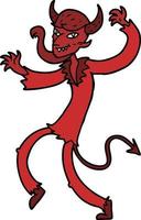 cartoon dancing devil vector