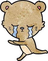 crying cartoon bear vector