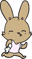 cartoon running rabbit vector