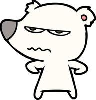 angry bear polar cartoon vector