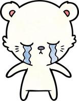 crying cartoon polarbear vector