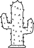 cactus de dibujo lineal de dibujos animados vector