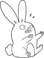 cartoon startled rabbit vector