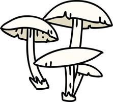 cartoon mushrooms growing wild and free vector