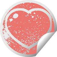 heart symbol graphic distressed sticker illustration icon vector