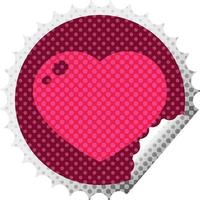heart peeling sticker graphic vector illustration circular peeling sticker