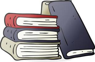 cartoon stack of books vector