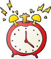 cartoon ringing alarm clock vector