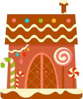 Christmas cartoons clip art. Gingerbread house clipart vector illustration