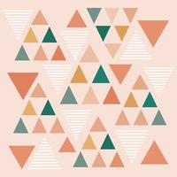 Geometric Triangle vector surface pattern color variation and different size background on pastel color mix with outline square frame