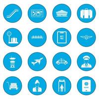 Airport black icon blue vector