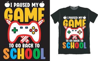 diseño de camiseta de regreso a la escuela para niños y niñas vector