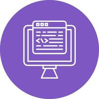 Programmer Line Circle Background Icon vector