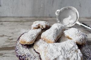 New Orleans french beignet with powdered sugar photo