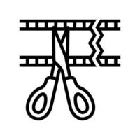 cropping video line icon vector illustration